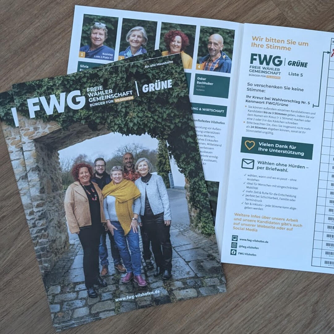 Printdesign Kommunalwahl FWG Vilshofen